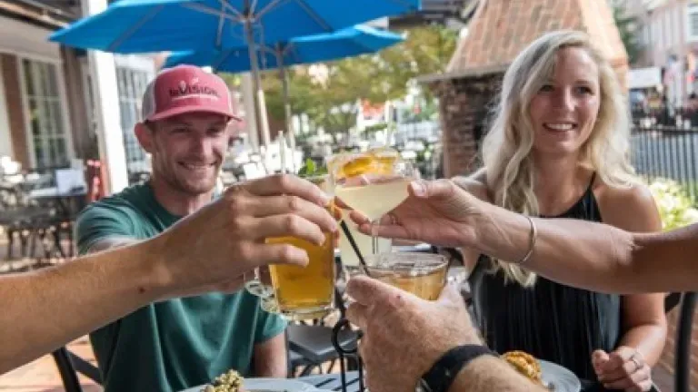 Friends in Easton enjoying a drink together