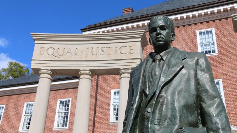 Thurgood Marshall statue at the Maryland State House