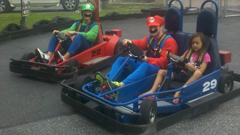 Mario and Luigi in Go Karts