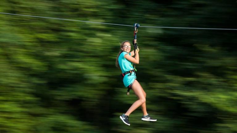 girg on zipline