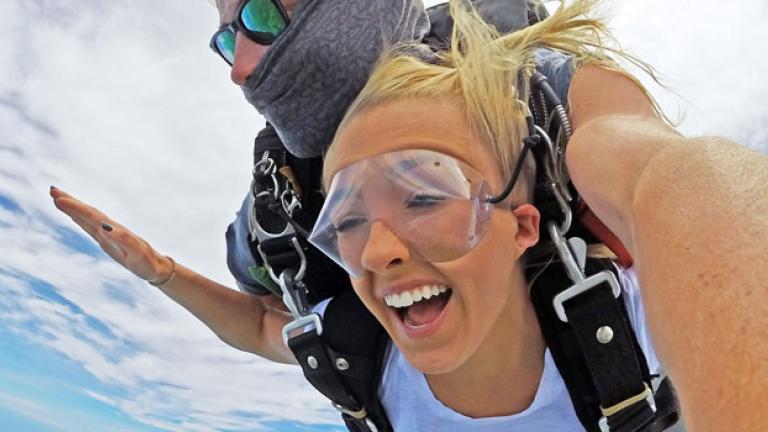 Girl Skydiving in Ocean City