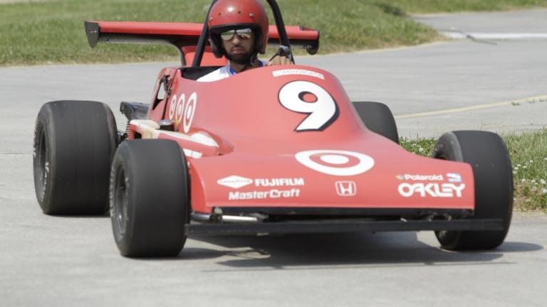 Man riding in Go Kart