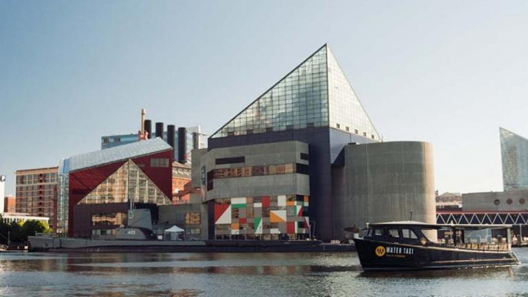 Baltimore Water Taxi in Front of Aquarium
