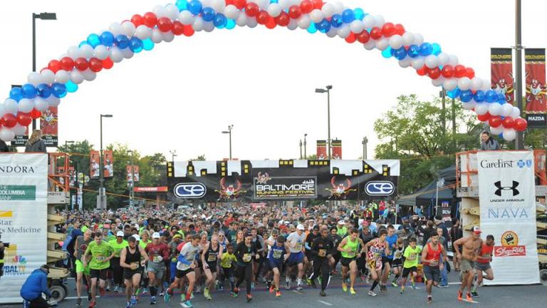 People running in a marathon