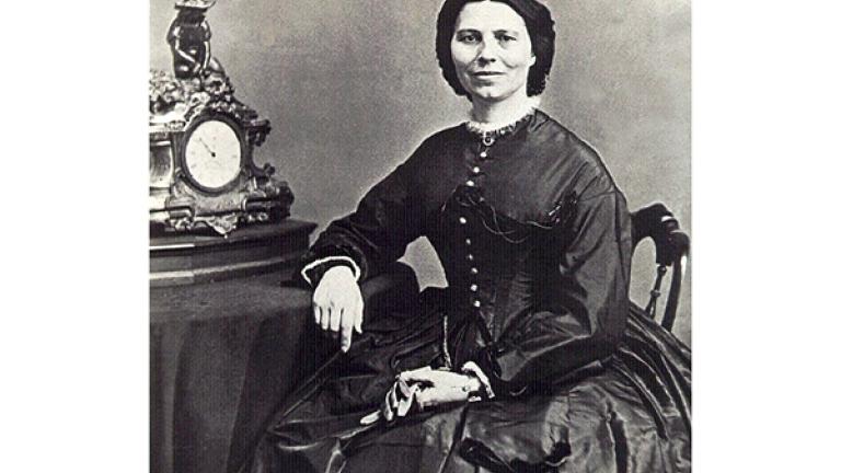 Clara Barton in 1865 by Mathew Brady