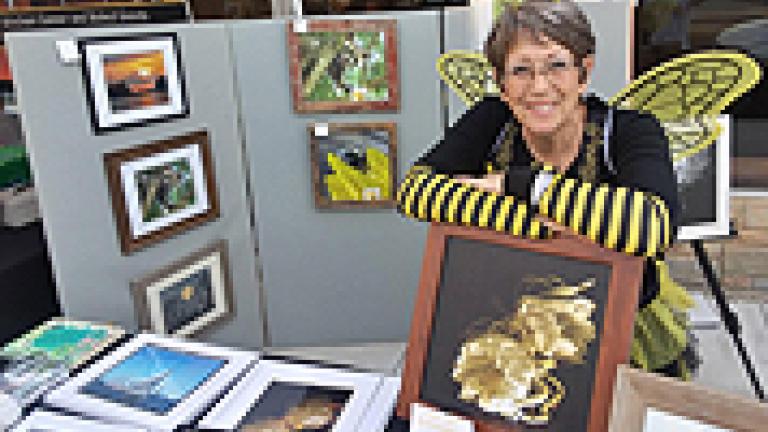 Artist Kathy Green from Crisfield displaying her art