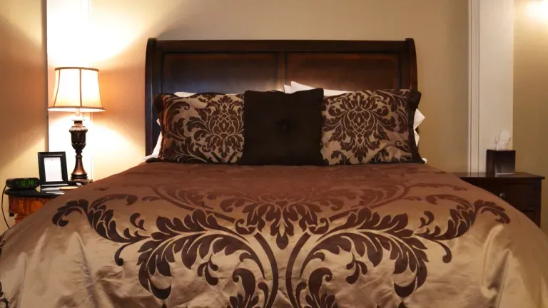 Luxurious bed made up in the Cumberland Inn and Spa