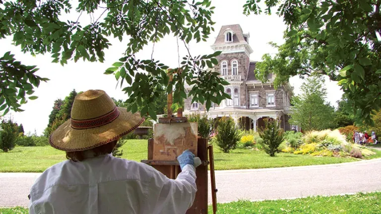 Stroll along a nature trail amid beautiful traditional and themed gardens that ornament the grounds at Cylburn Arboretum in Baltimore.