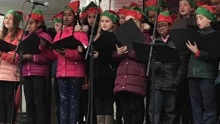 students singing