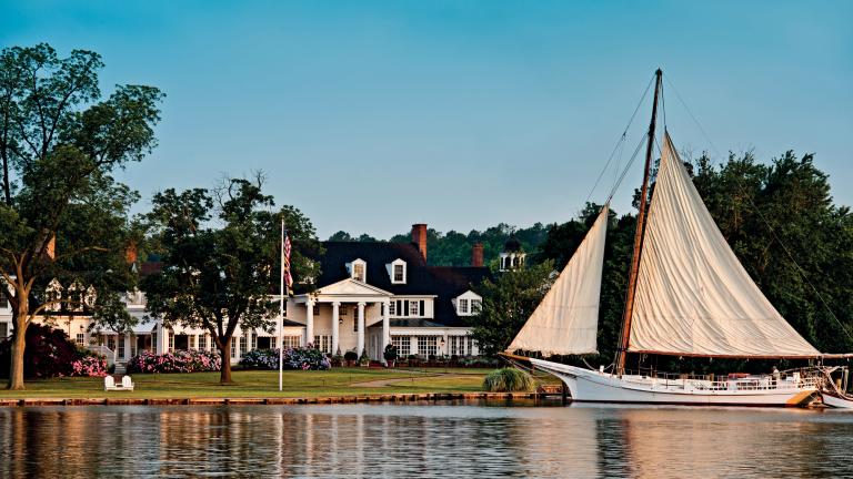 Take in the tranquil water views at this popular Eastern Shore inn.