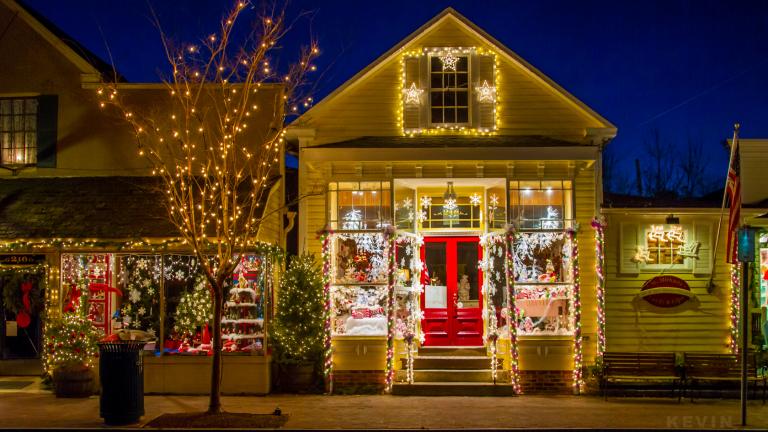 St Michaels stores decorated for the holidays
