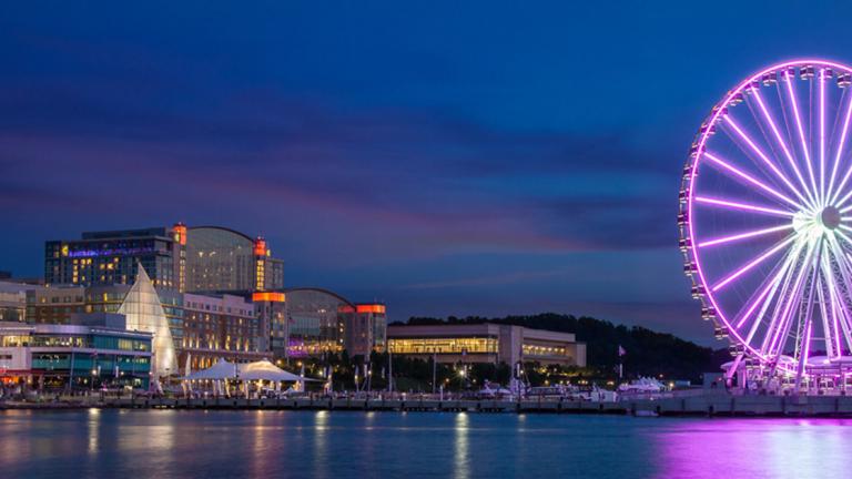 National Harbor at night