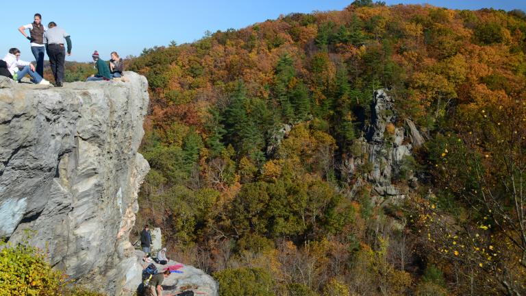 Climb the King and Queen's Seat at this state park and enjoy the vistas of the park's lush forests.