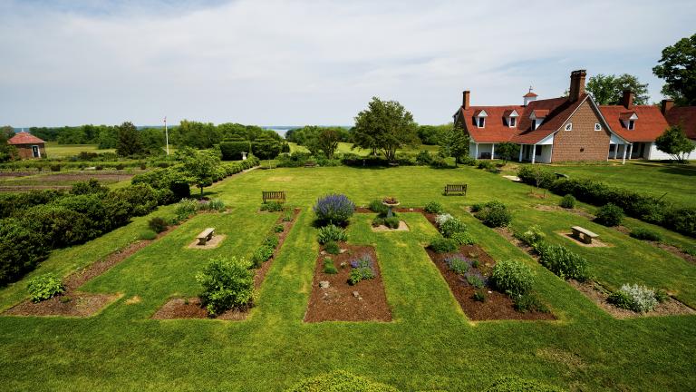 Enjoy the beauty of the colonial revival garden at Historic Sotterley Plantation. During the War of 1812, several of the plantation's enslaved labor force escaped to fight alongside the British.