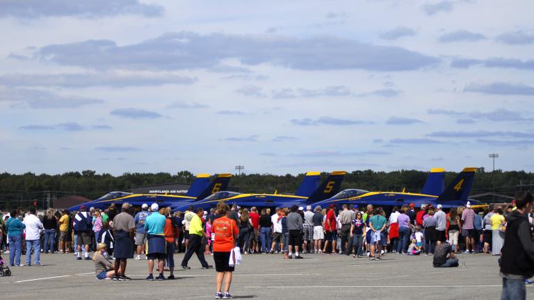 Crowds Gather at Martin State Airport to see the Planes on Display