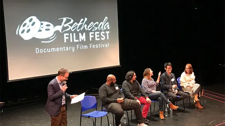 Filmmakers take questions from the audience after screenings