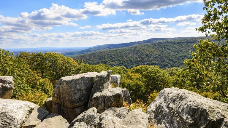 spectacular view on rocky outcrop