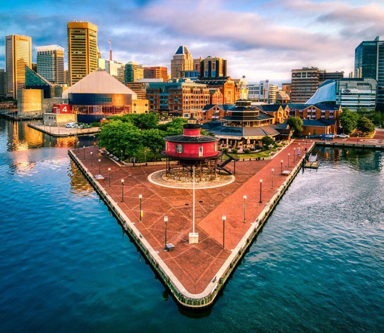 Baltimore Inner Harbor and Seven Foot Knoll Lighthouse