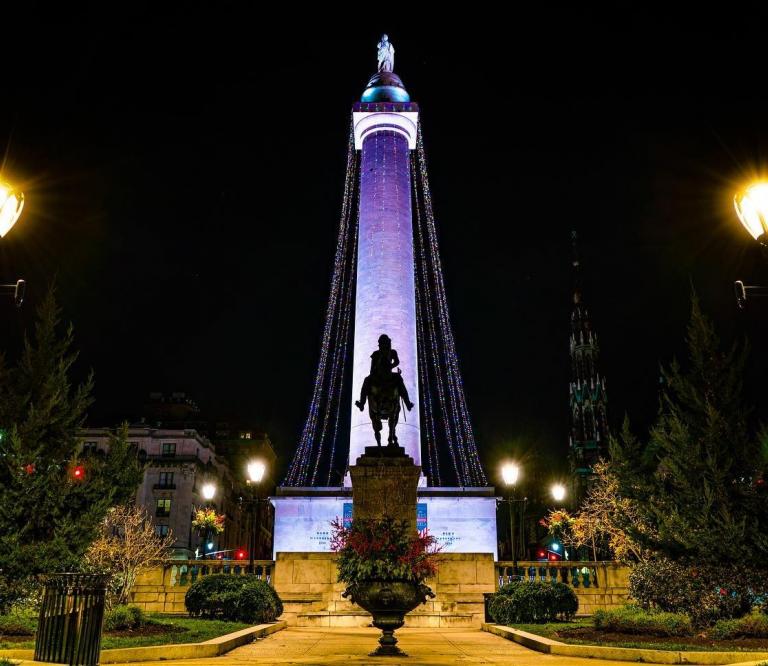 Lights on the Washington Monument, Poinsettias in the Park