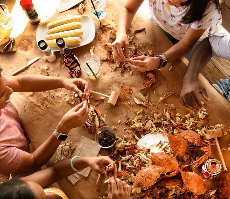 Steamed crabs