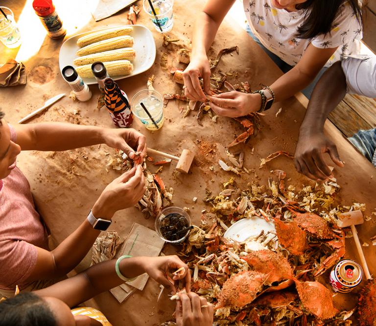 Steamed crabs