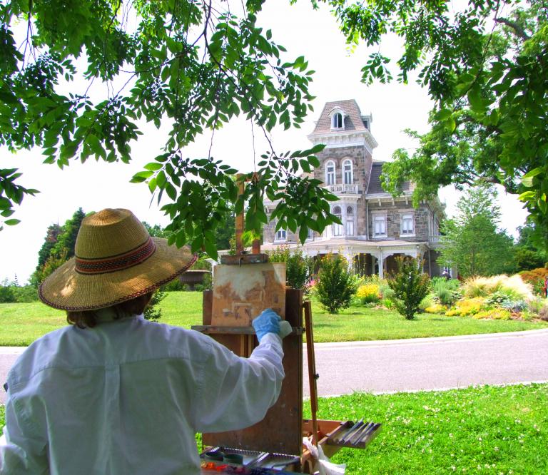 Painter at Cylburn Arboretum in Baltimore