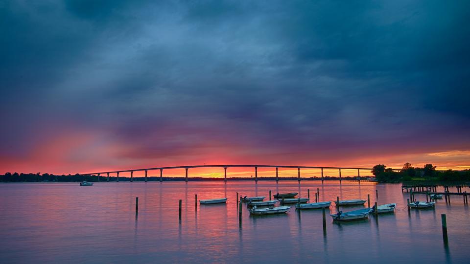 Touring The Islands Of Maryland Visit Cloudy Sunset In Solomons Island