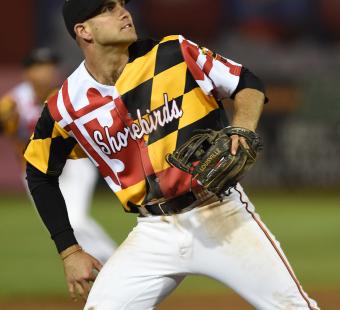 Delmarva Shorebirds Player Wear MD Flag Shirt