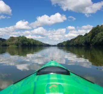 Kayaking on a river