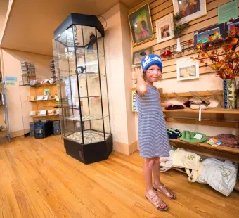 Little Girl Shopping in antique store