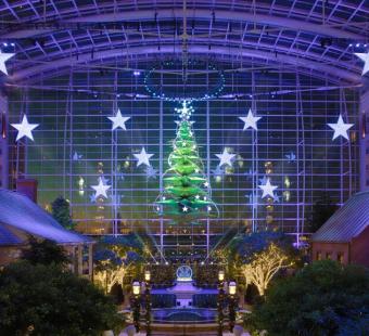 Gaylord Atrium at National Harbor Decorated for the Holidays