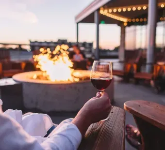 Relaxing with wine on the terrace