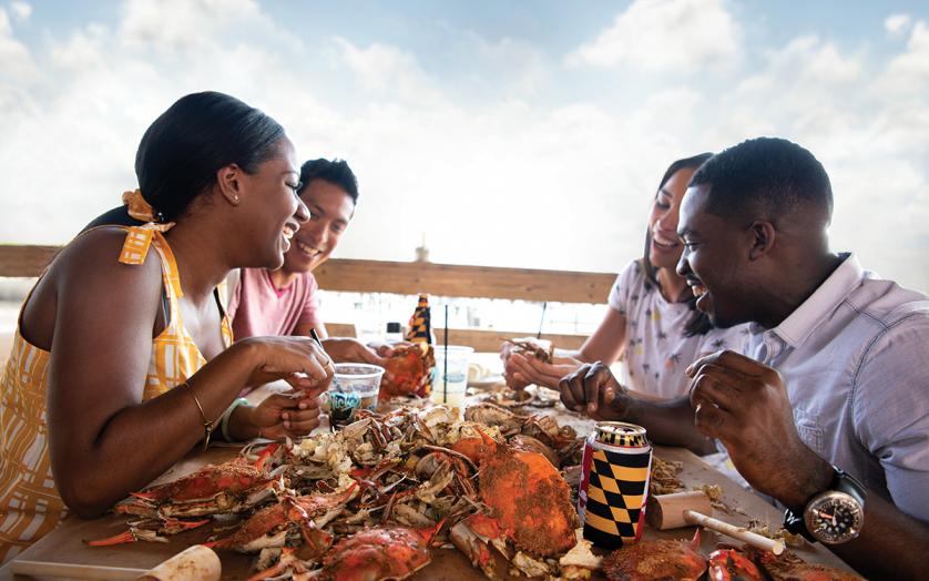 Enjoying crabs