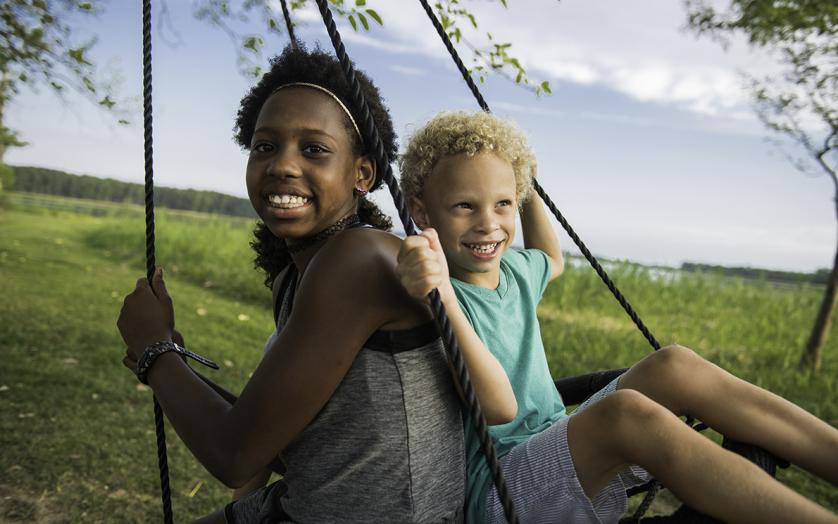 Kids on Swings during a Blackwater Adventure