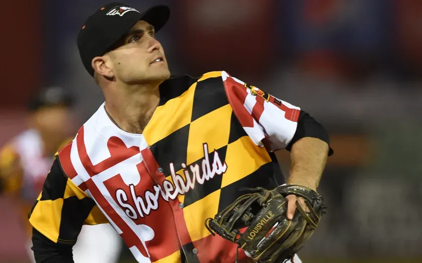 Delmarva Shorebirds Player Wear MD Flag Shirt