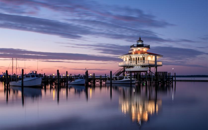 Choptank Lighthouse at twilight