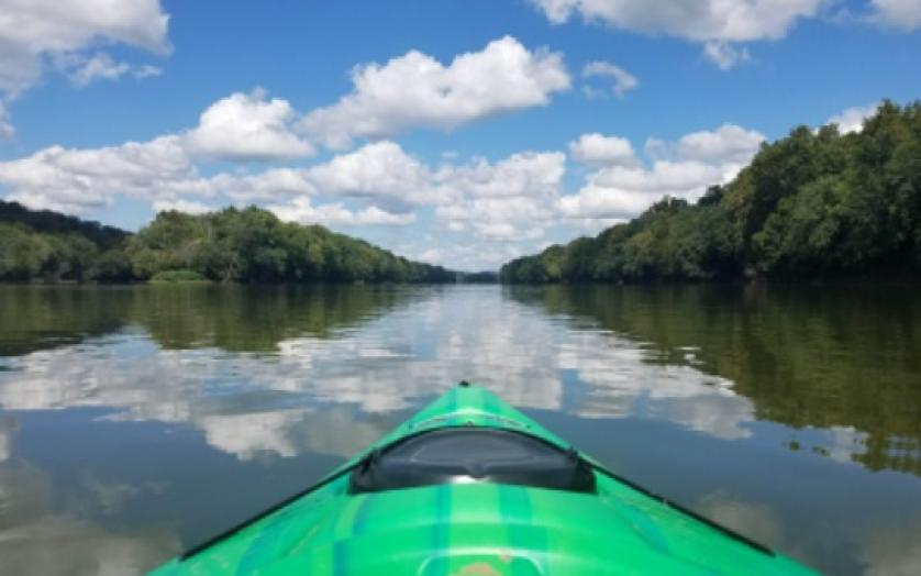 Kayaking on a river
