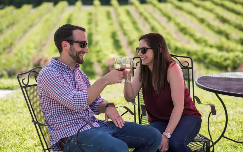Couple at Running Hare Vineyard