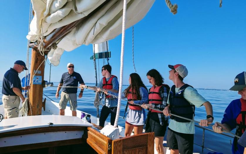 Raising Sail on Wilma Lee