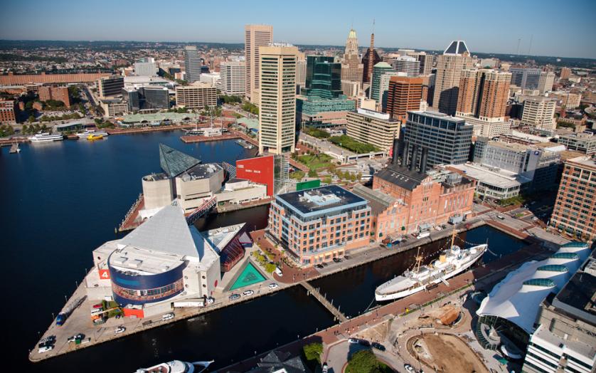Aerial view of Baltimore