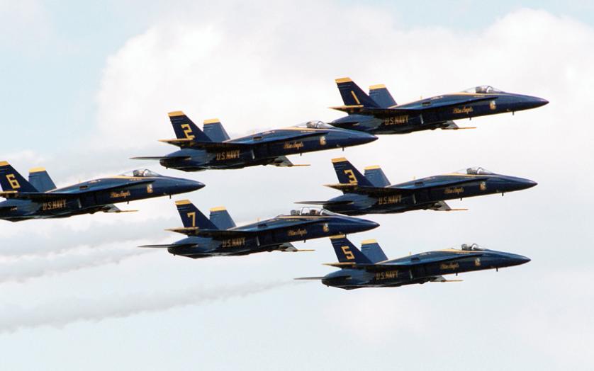 US Navy Blue Angels in formation