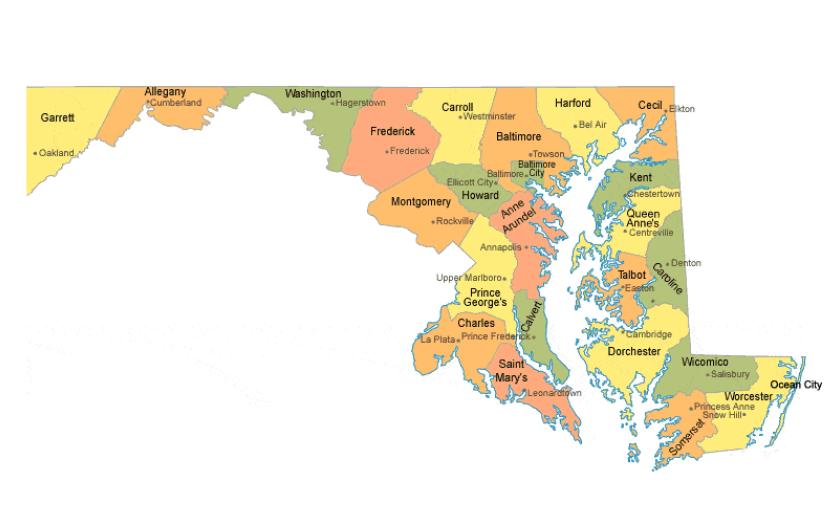 Map of MD counties