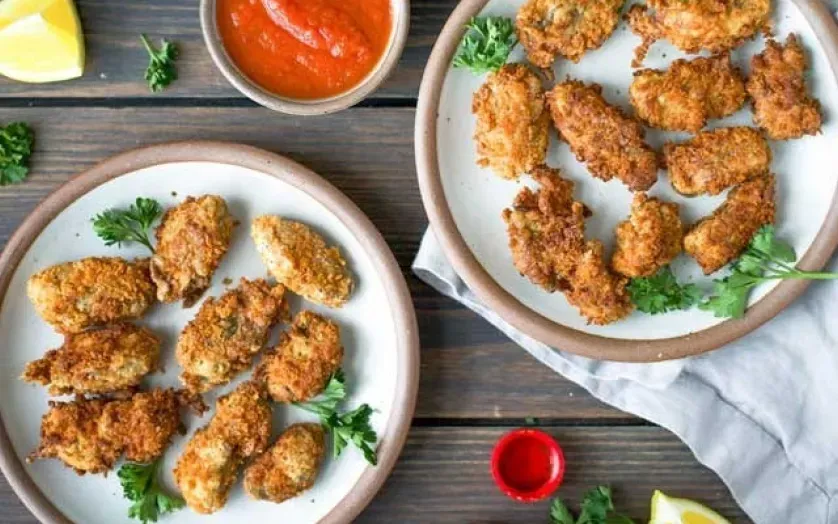 plates of fried oysters