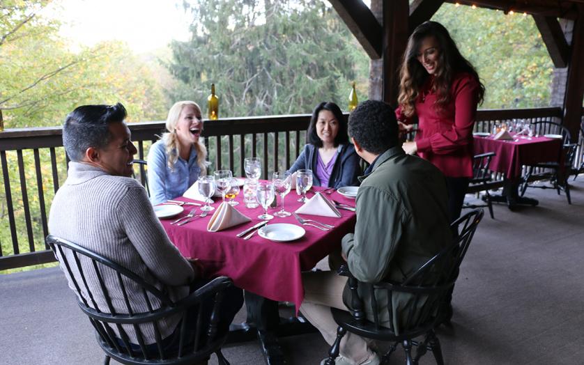 Two Couples Dining on Porch Western Maryland