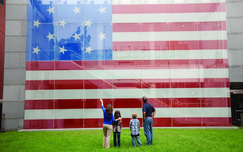 Learn about the War of 1812 here where the flag that inspired the National Anthem was sewn.