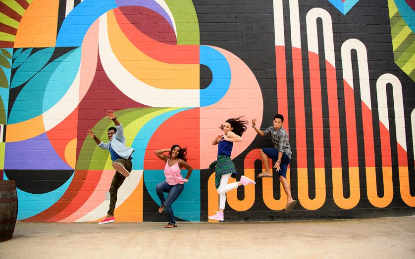 people by Mural