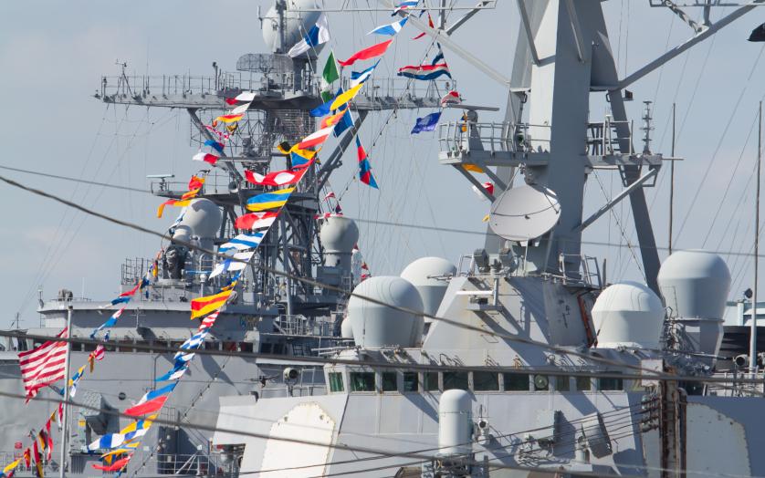 Navy Warships visit Baltimore's Inner Harbor