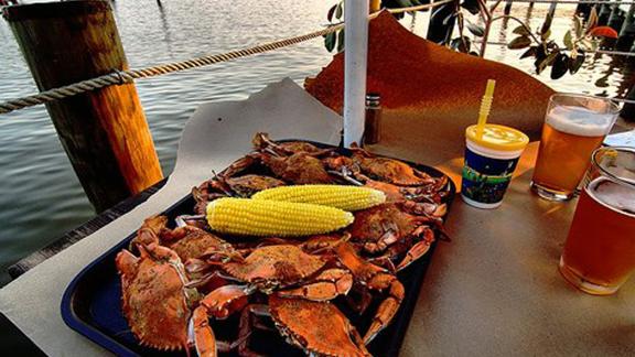 Enjoy steamed crabs and corn at The New Sue Island Grill &amp; Crabhouse in Essex