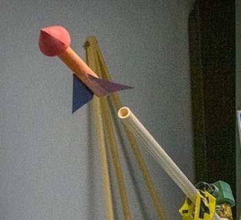 Paper rocket launch Photo