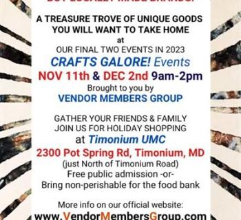 11/11/23 & 12/3/23 CRAFTS GALORE! Marketplace Photo